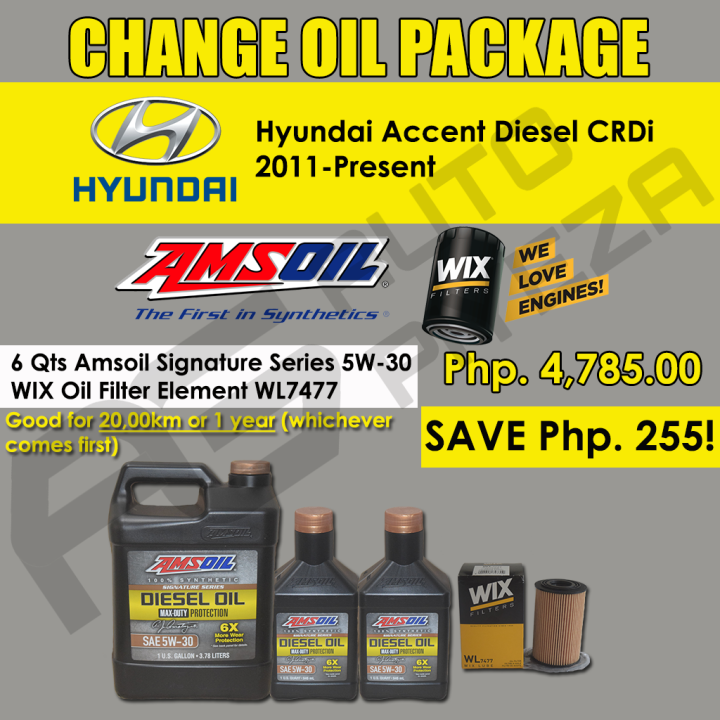 CHANGE OIL PACKAGE for Hyundai Accent Diesel CRDi 2011Present (6