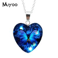 2022 Hot Purple Magic Butterfly Heart Jewelry Necklace Beautiful and Mysterious Butterfly Pendant Heart Necklace Jewerly HZ3 Headbands