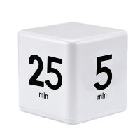 2X Cube Timer Kitchen Timer Time Management Timer Gravity Sensor Flip for Time Management Countdown 25-5-45-15 Minutes