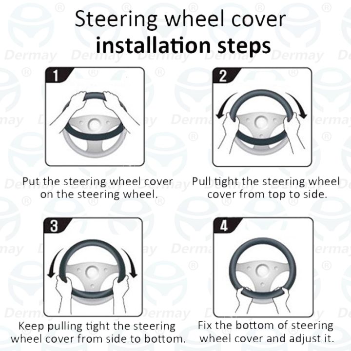 rav4สำหรับ-toyota-wildlander-rav4-le-awd-ฝาพวงมาลัยรถยนต์-gtq6440หนังกันลื่น100-dermay-อุปกรณ์ตกแต่งรถยนต์แบรนด์