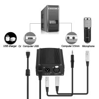 28EA Portable 1 Channel 48V USB Phantom Power USB Cable XLR 3Pin Microphone Cable for Any Condenser Microphones Accessories