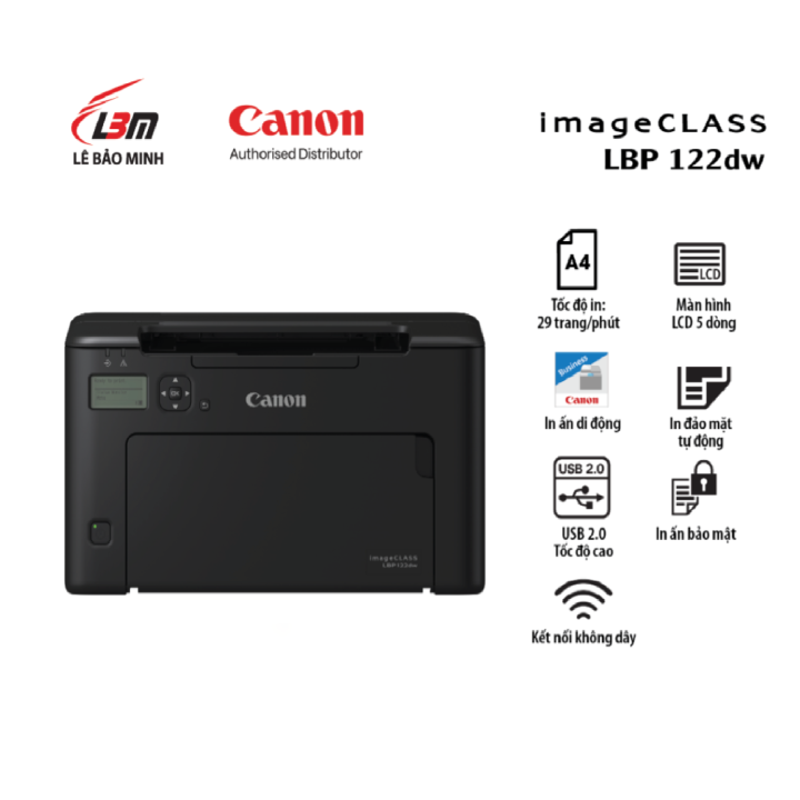 Máy in laser Canon LBP122dw (in đảo mặt tự động, in wiffi)