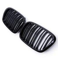 A Pair Dual Slat Car Front Grill Kidney Grille Racing Grill for BMW E39 5 Series 520 525 528 1999-2003 Auto Accessories