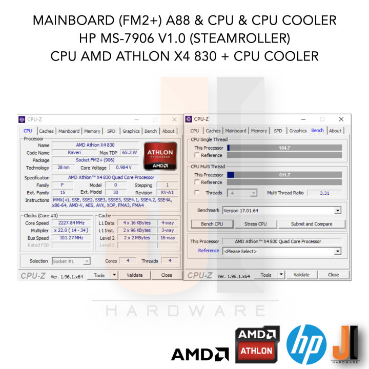 ชุดสุดคุ้ม-mainboard-fm2-a88-amd-athlon-x4-830-with-cpu-cooler-3-0-3-4-ghz-4-cores-4-threads-65-watts-สินค้ามือสองสภาพดีมีฝาหลังมีการรับประกัน