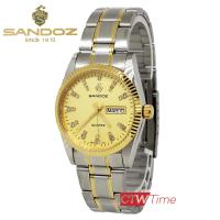Sandoz นาฬิกาข้อมือผู้ชาย สายสแตนเลส รุ่น SD89450AG01 (สี 2 กษัตริย์ / หน้าปัดทอง)