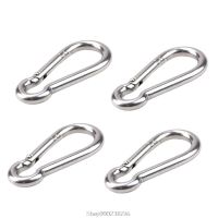 4 Pcs Carabiner Clip Spring Snap Rope Connector Hooks Heavy Duty Durable 304 Stainless Steel Swing Set N25 20 Dropship