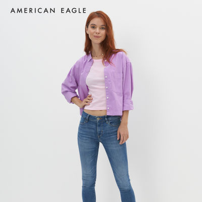 American Eagle Cropped Prep Shirt เสื้อเชิ้ต ผู้หญิง ครอป (NWSB 035-5090-669)