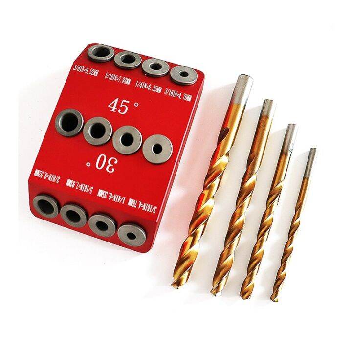 30/45/90 Degree Angle Oblique Pocket Hole Jig British Drill Guide Dowel