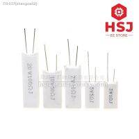 ❁ 5pcs 3W SQM vertical straight plug-in wound wire cement resistor 3W 1R 2 5 10 20 30 47 50 100 200R/ohm White resistor