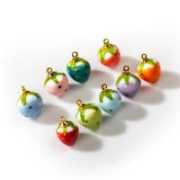 5pcs Hand-made small Strawberry Ceramic Pendant Retro Style Jewelry Fruit Beads Jewelry Part For Necklace #XN604 DIY accessories and others