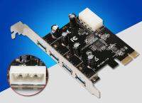 4พอร์ต5Gbps Superspeed ขั้วต่อสายไฟ4pin PCIe PCI Express Card Adapter