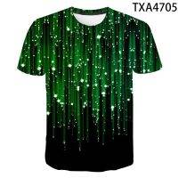 mens meteor shower pattern 3D digital printing short-sleeved round neck T-shirt casual shirt