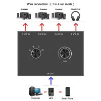 3.5mm สวิตช์เสียง 4 ใน 1 ออก 1 ใน 4 สวิตช์สองทางออก   สเตอริโอสลับ 3.5 เครื่องขยายเสียงหูฟัง