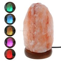 HOT High Efficiency Hand Carved USB Wooden Base Himalayan Rock Salt Lamp Air Purifier Night Light J16 19 Dropship