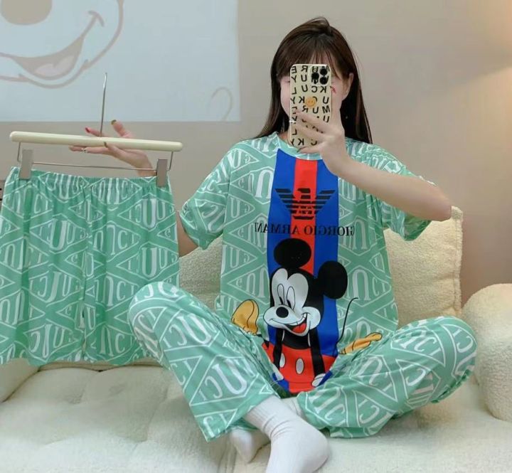 New 3in1 Korean cotton spandex sleepwear Short/nightwear/loungewear set for  girl