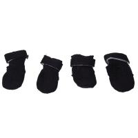 4pces Shoes Boots Booties Black Dog Pet Holes S