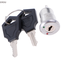 ERDU 1PC 12mm MINI KEY SWITCH ON/OFF LOCK SWITCH KS-02 KS02สวิทช์อิเล็กทรอนิกส์3A 250V