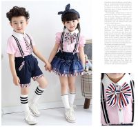 【cw】 New Kindergarten Clothes Childrens Chorus Clothing Primary and Secondary School Students British School Uniform Summer Mens and Womens Overalls Show Performance Clothes