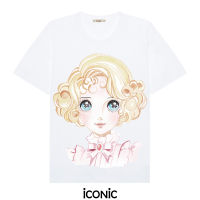 iCONiC LISA T-SHIRT เสื้อยืด ลายตุ๊กตา ตาโต ผมทองม้วน พิมพ์ลาย เสื้อยืดผญ เสื้อแฟชั่น เสื้อแฟชั่นผญ เสื้อออกงาน เสื้อทำงาน เสื้อไฮโซ