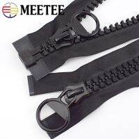 Meetee 1Pc 60/75/100/150/200cm 20# Extra Large Resin Zipper Black Open-End Auto Lock Zip DIY Down Jacket Coat Sewing Accessories Door Hardware Locks F