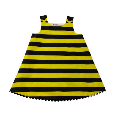 Boyroom 2023ชุดคอสตูมผึ้งฮาโลวีนสำหรับเด็กผู้หญิง,ชุดเดรสเจ้าหญิงแขนกุดลายทางมีปีกเครื่องแต่งกายสำหรับเล่นบทบาทสมมติ
