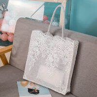 Stylish Champagne Lace Bags Party Bags Wedding Ivory Women Purses Handbag Totes Shoulder Female