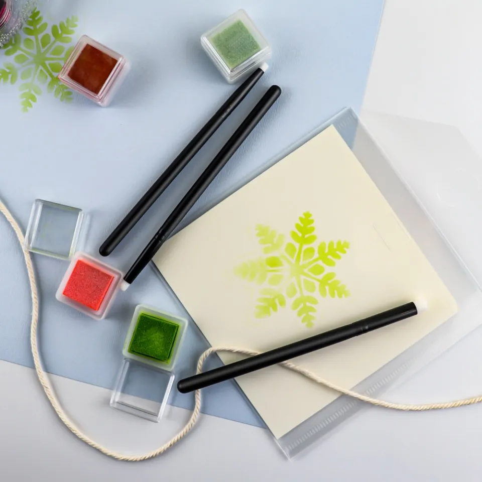 10pcs/pack Blending Brushes Cap Kit Strong Handles Soft Bristles Ink  Blening Tool Blending Brushes for Card Making 2023 Hot