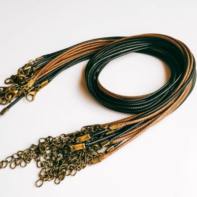 【CW】 Adjustable Artificial Leather Cord Clasp Chain Pendant Necklace Charms Jewelry Finding 20pcs 50cm