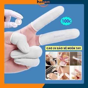 100Pcs Reusable Fingertips Finger Cover Natural Rubber Gloves Non-slip  Latex Finger Cots Protector Gloves Disposable Nail Tools