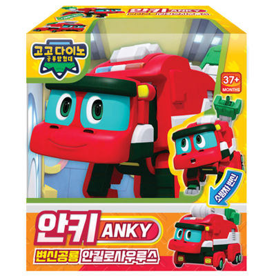 [GOGO DINO] - [ANKY] Ankylo Transformer Robot Play Set Red Fire Truck Car Vehicle Mode Mini Action Figure Gogodino Toy