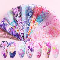 【lz】✧  10 Pçs/set Rose Flowers Designs Transferência Foil Nail Foil para Manicure Sliders Prego Adesivos Adesivo Nail art Decoração Suprimentos