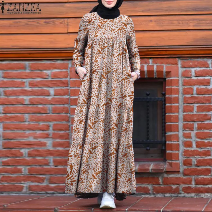 long sleeve abaya maxi dress