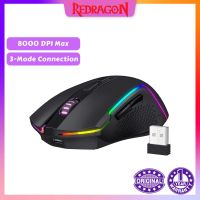 Redragon M693ไร้สาย/มีสาย BT &amp; 2.4G 8000เล่นเกมบลูทูธเมาส์เล่นเกม DPI แบ็คไลท์ RGB การเชื่อมต่อ3โหมดสำหรับพีซี /Mac/แล็ปท็อป