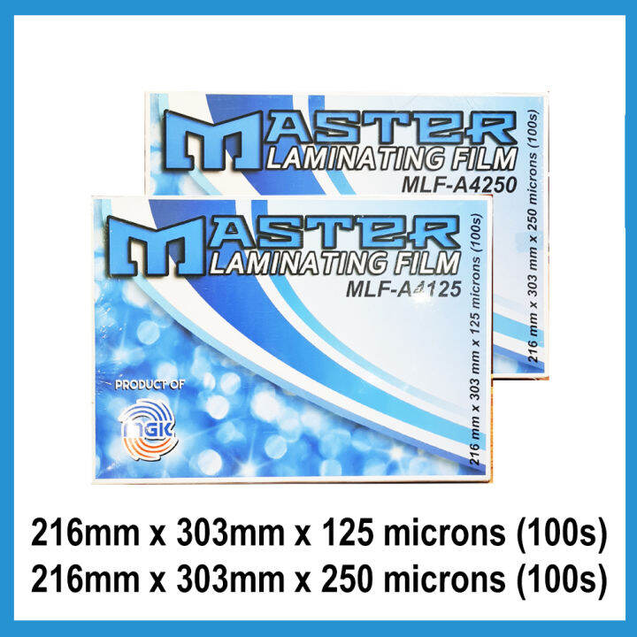 MASTER LAMINATING FILM A4 SIZE 100 SHEETS (216MM X 303MM) 250 / 125