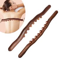 Wood Massage Stick 8 Beads Carbonized Beech Household Health Care Dredging Meridians Scraping Whole Body for Shoulder Neck Waist