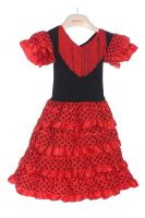 Traditional Spanish Flamenco Dance Dress For Girls Classic Flamengo Gypsy Style Skirt Bullfight Festival Ballroom Red