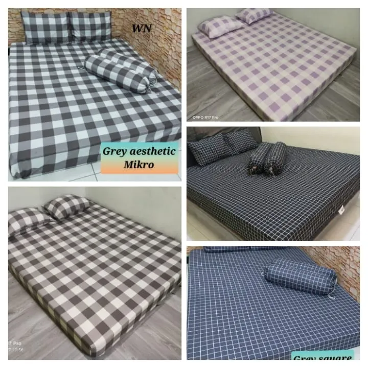 Sprei Kotak Kotak Aesthetic Ala Korea Uk Lazada Indonesia