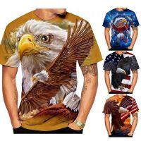 New Fashion 3d t Shirt Tops Short Sleeves Summer Print Usa Bald Eagle Cool T-shirts