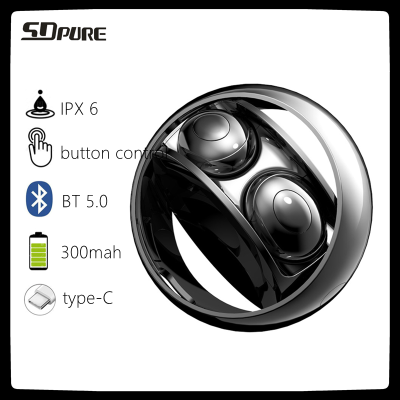 SDpure new true wireless earphone,original design TWS,business bluetooth earbud,waterproof IPX6,high quality,stereo,microphone.