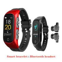 Mens Smart Watch TWS Bluetooth Earphone Two-in-One Smart Bracelet Ladies Multifunctional Sports Fitness Sleep Monitoring Clock