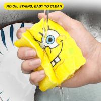 SpongeBobs Kitchen Cartoon Sponge Dish Washer Magic Kitchen Block Sink Rack Items Household Drain Supplies Sponge Cleaning Wipe Q3D4