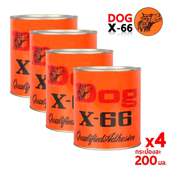 dog-x-66-กาวยางอเนกประสงค์-กาวยางสารพัดประโยชน์ติดแน่น-ใช้งานง่าย-ขนาด-200ml-x4กระป๋อง-กาวยางสารพัดประโยชน์-เหมาะสำหรับการติดเฟอร์นิ
