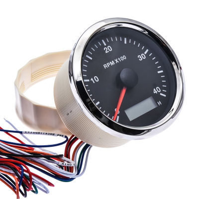 85mm 4000 RPM Tachometer With LED Digital Hour Meter Marine Outboard Diesel Engine Motor Generator Tacho Meter Gauge 12V24V