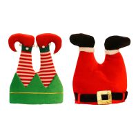 Creative Plush Christmas Hats Clown Pants with Legs Hat New Year Party Home Decorative for Boys and Girls Celete