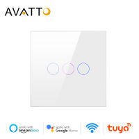 AVATTO Tuya Smart Life WiFi Light Switch,EU Standard withwithout Neutral wire Touch Switch,Works with Alexa Home Alice