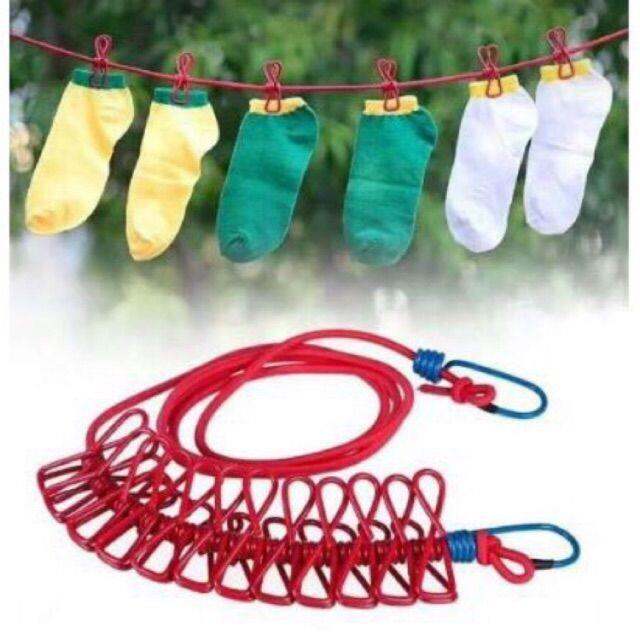 Portable wind proof clothesline with 12 clips hanger Lazada PH
