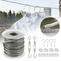 15m30m Coated Flexible Wire Rope soft Cable Transparent Stainless Steel Clothesline Clothesline Kit Cable with Accessories