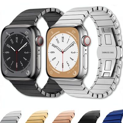 Metal strap For Apple watch 45mm 41mm 8 7 Ultra 49mm Stainless steel chain wristband For iWatch 6 5 4 3 2 SE 44mm 40mm 42mm 38mm Straps