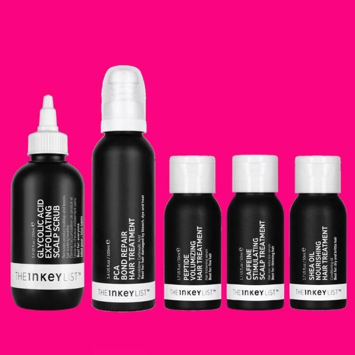 THE INKEY LIST Salicylic Glycolic Acid Scalp Treatment Caffeine Chia Seed Curl Cream Peptide
