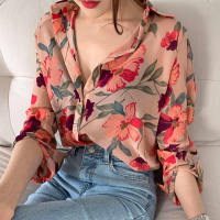 Bella Philosophy 2020 Women Spring y Floral Chiffon Blouse Female Long Sleeve Loose Tops Lady Elegant Ruffled Street Shirts